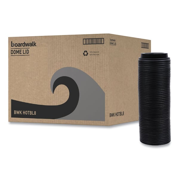 Boardwalk Hot Cup Lids, Fits 8 oz Hot Cups, Black, PK1000 HOTBL8 - main